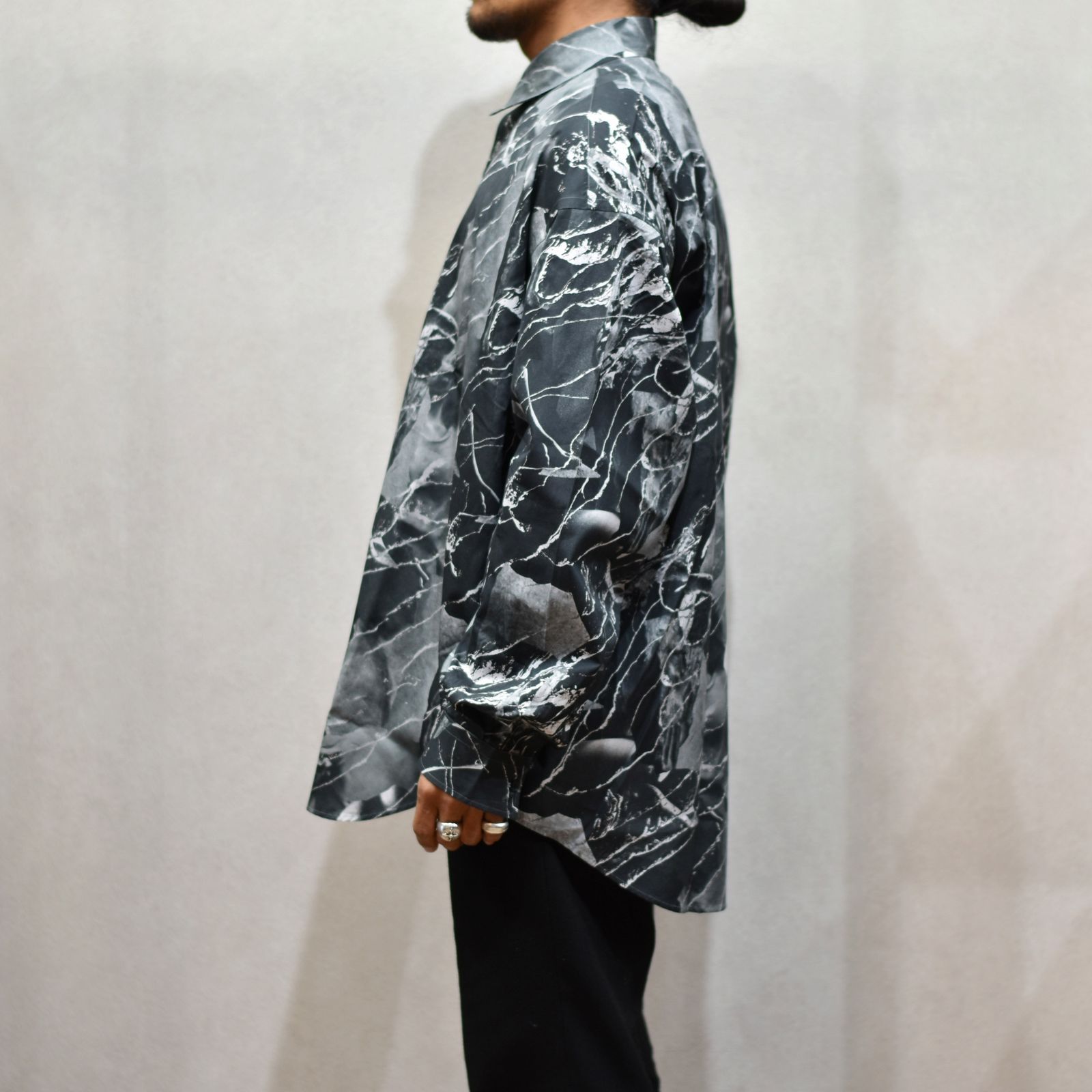 Printed cotton oversized shirt ”