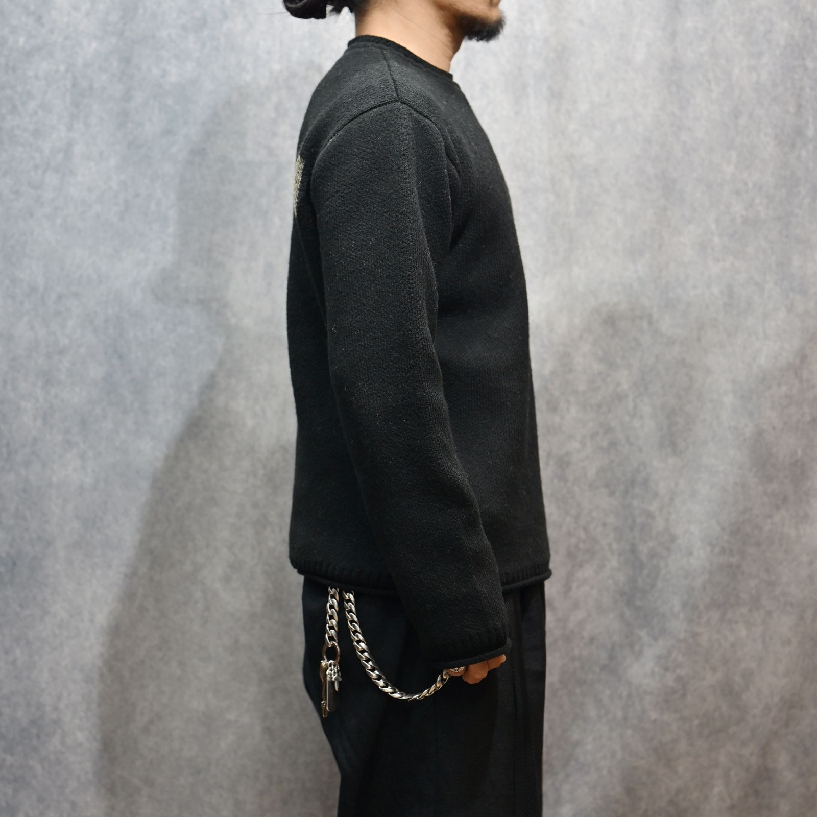 HIMALAYA YAKU KNIT JACQUARD LOGO PULLOVER （BLACK / ブラック）｜ヒマラヤ ヤクニット ｜ KN-784-01
