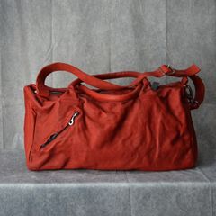 ジャパン ダブルショルダー フルタンニン製品染め ボストンバッグ （RED）