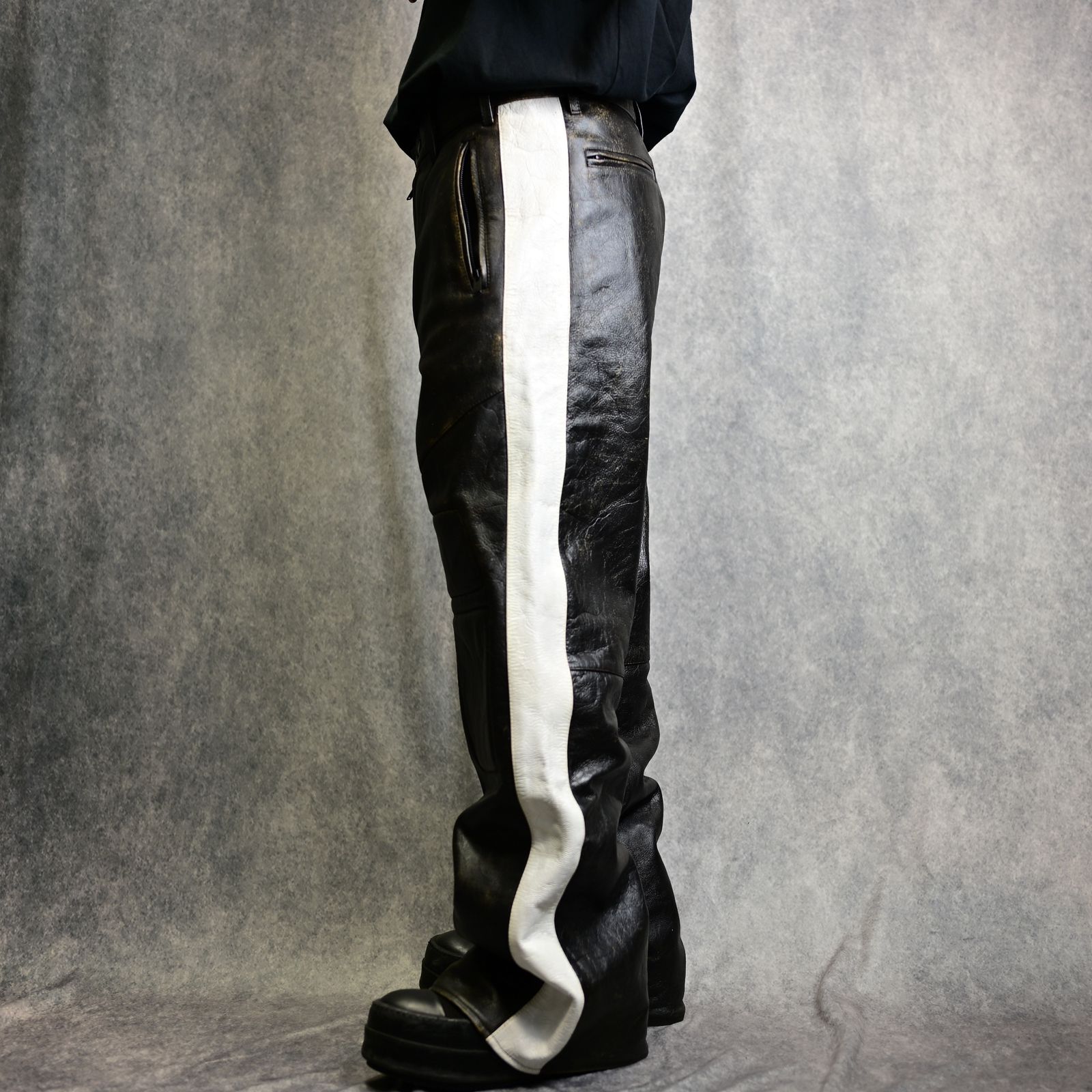 FORSOMEONE - RACING PANTS LEATHER (BLACK) / レーシング