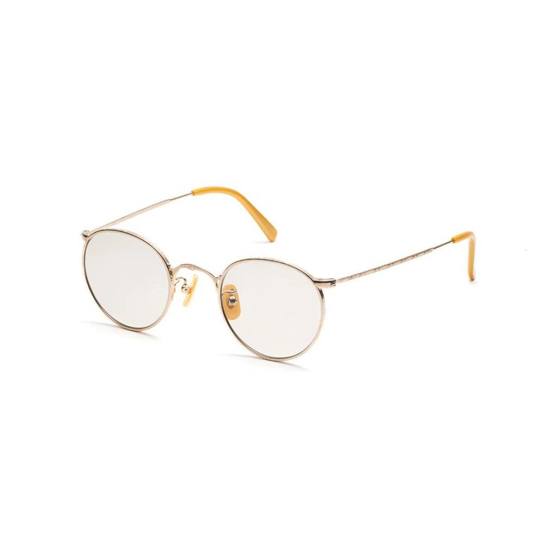 CALEE - VINTAGE TYPE CIRCLE METAL GLASSES (GOLD / BROWN CALEE - VINTAGE TYPE CIRCLE METAL GLASSES (GOLD / BROWN