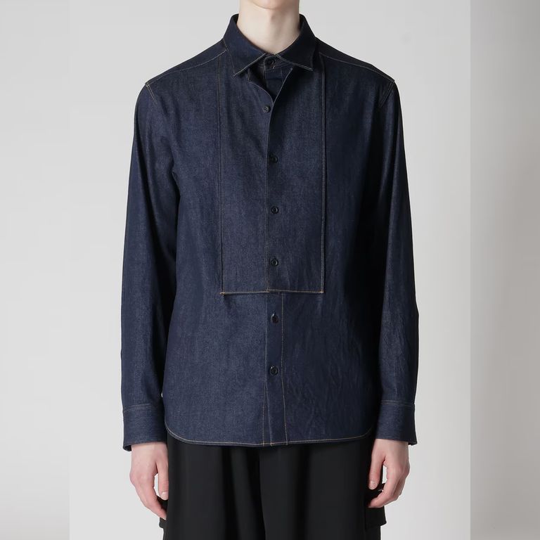 yohji yamamoto - 8OZ DENIM DOUBLE FRON SHIRT （INDIGO