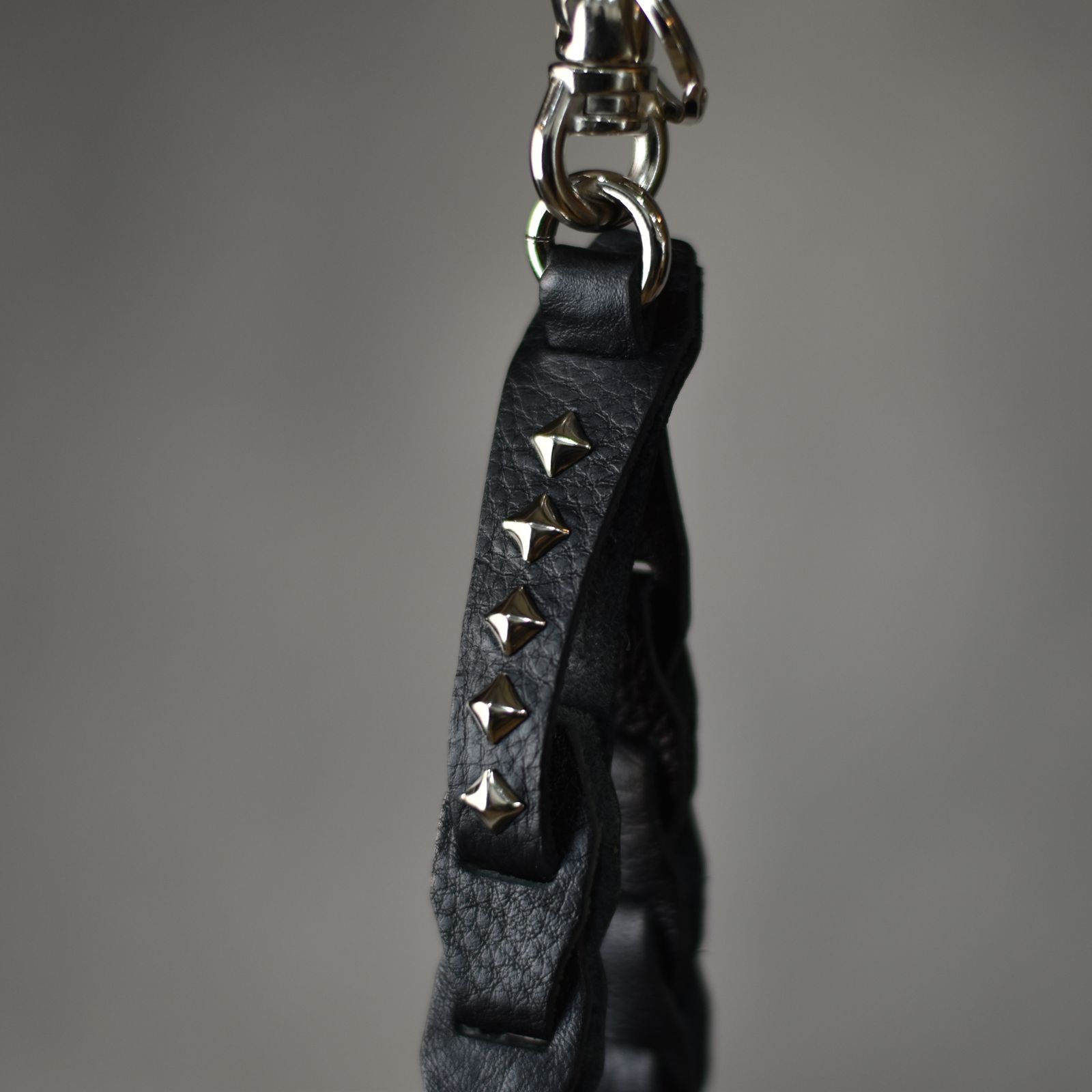 CHAIN LEATHER WRIST STRAP (BLACK) / チェーン レザー リストストラップ