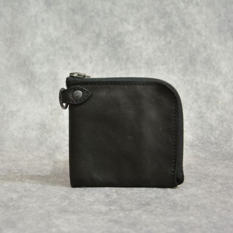 ダブルショルダー レザー コインケース （BLACK / ブラック） 318-15