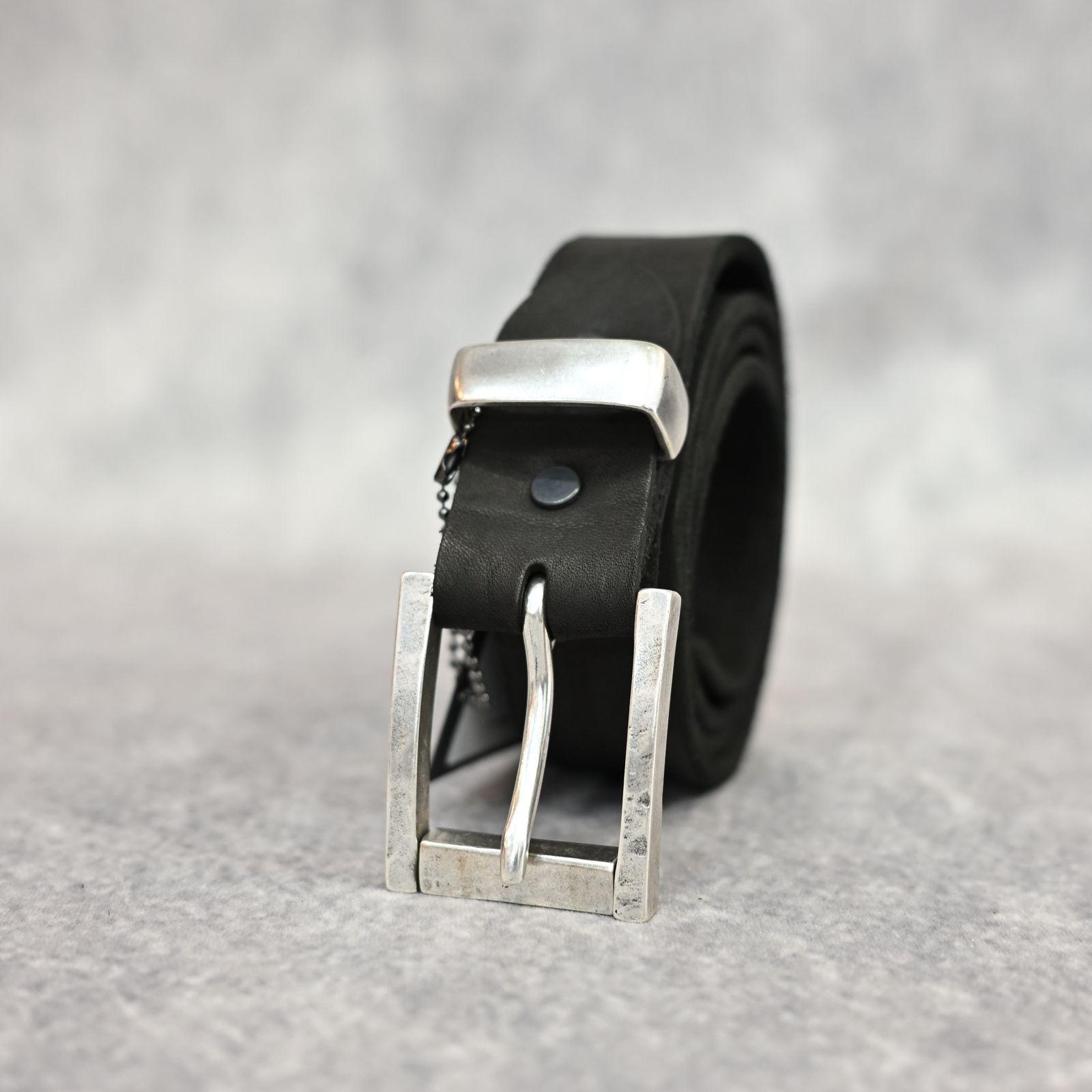 ダブルショルダー製品染め 35mm ベルト （BLACK）｜318-27