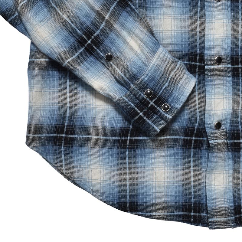 R.Flannel Ombre Western Shirt （BPT）｜ウエスタン チェックシャツ｜MDFBF10502
