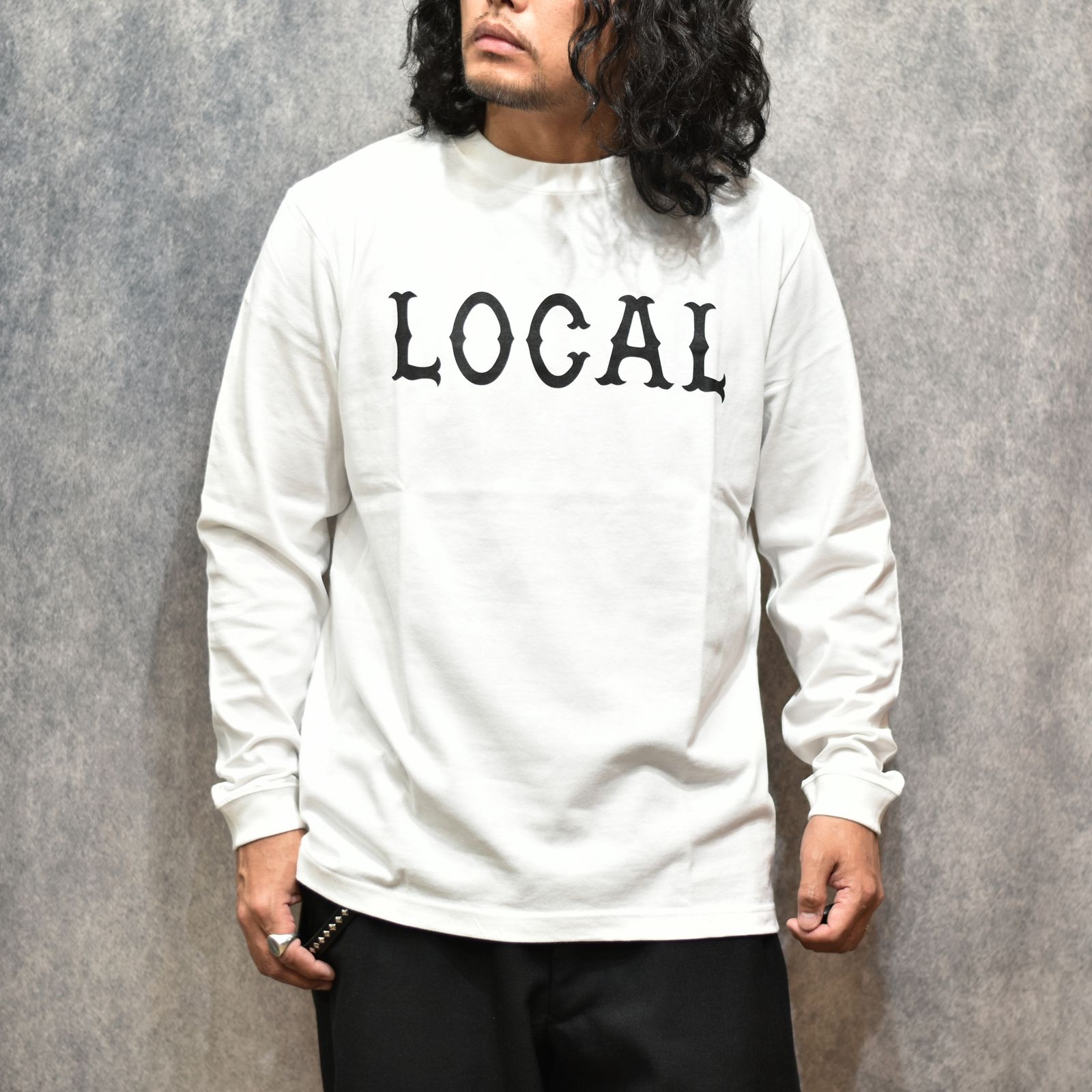 LOCAL L/S TEE (WHITE)｜プリント ロンT｜CR-26SS009
