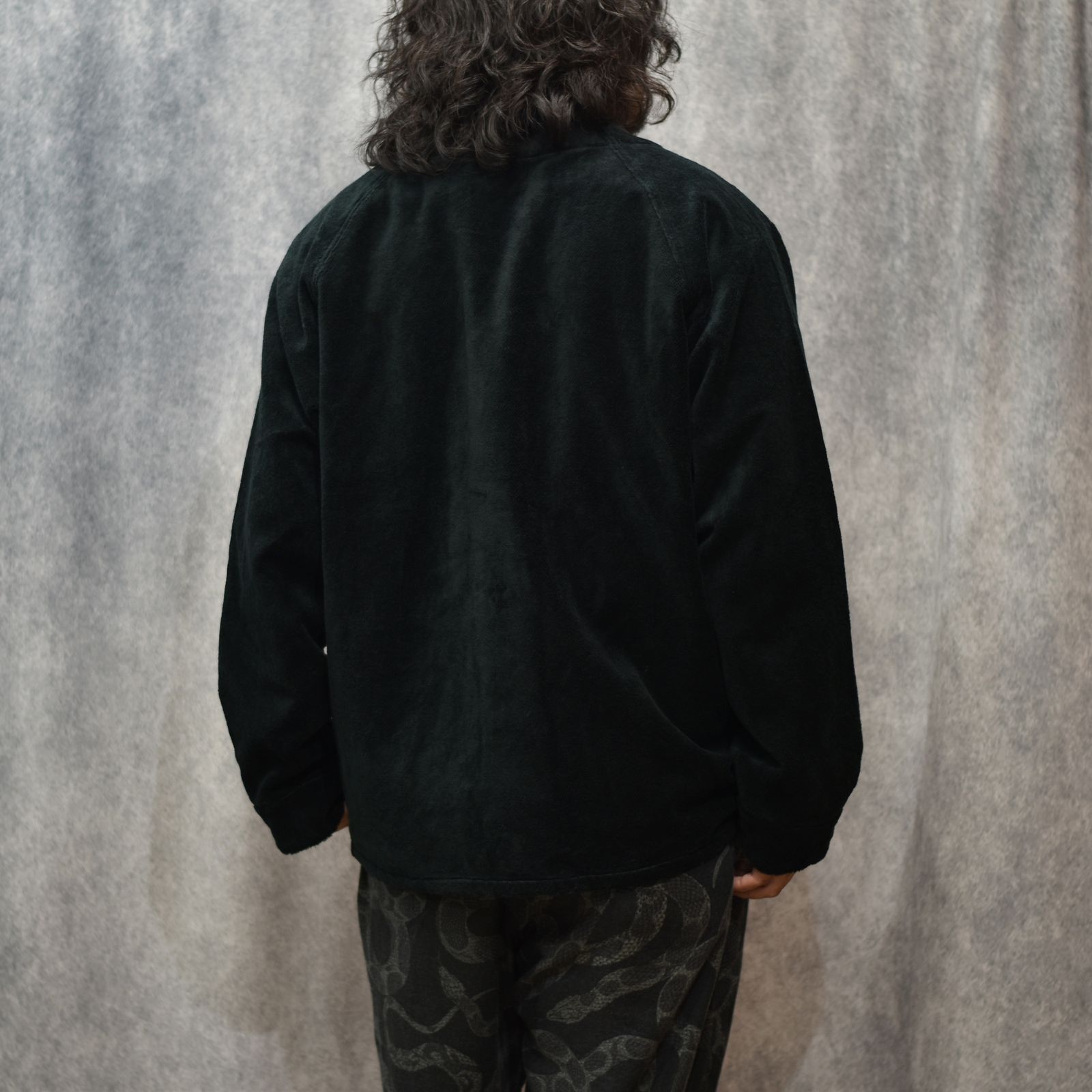 CT FLEECE BOA NO COLLAR JACKET (BLACK)｜コットンフリース ボア ノーカラージャケット｜CL-25AW017