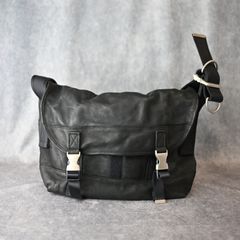 ジャパンダブルショルダー製品染め メッセンジャーバッグ （BLACK / ブラック） 92-27