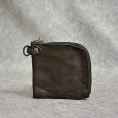 ダブルショルダー レザー コインケース （KHAKI / カーキ） 318-15