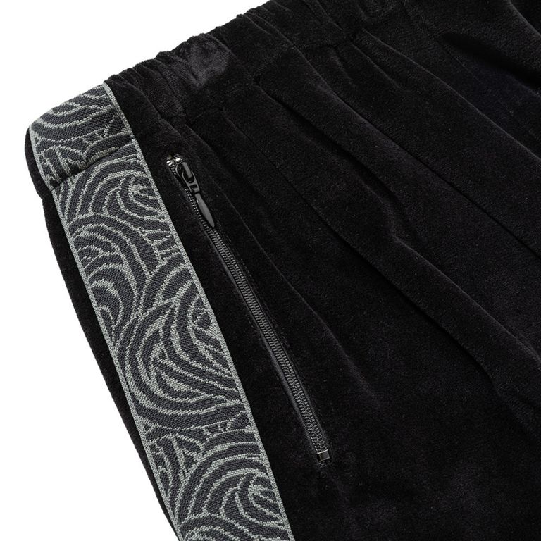 CALEE - VELOUR TRACK PANTS <SPIRAL JACQUARD PATTERN CALEE - VELOUR TRACK PANTS <SPIRAL JACQUARD PATTERN