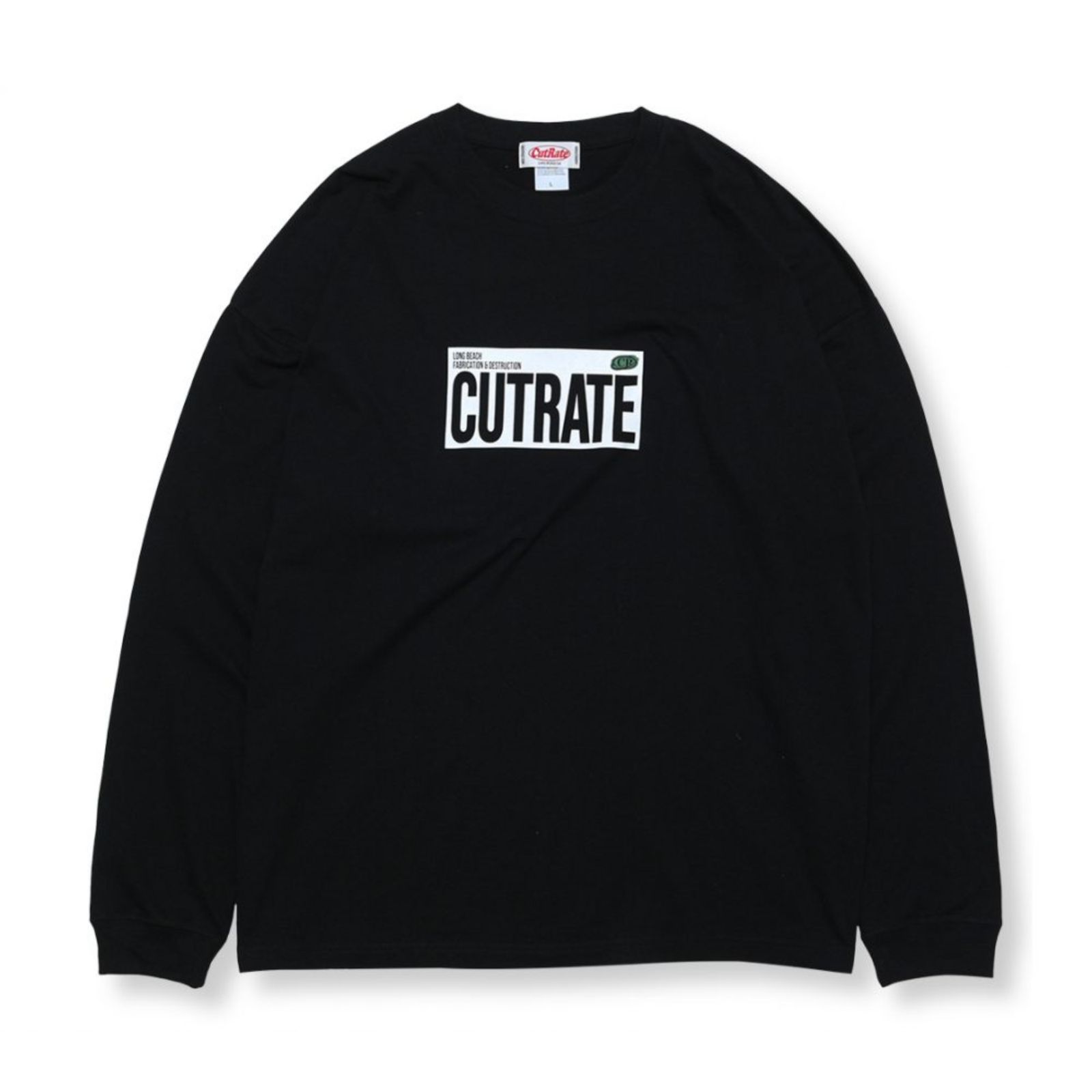 CUTRATE BOX LOGO L/S TEE (BLACK) / ボックスロゴ プリント ロングスリーブ Tシャツ