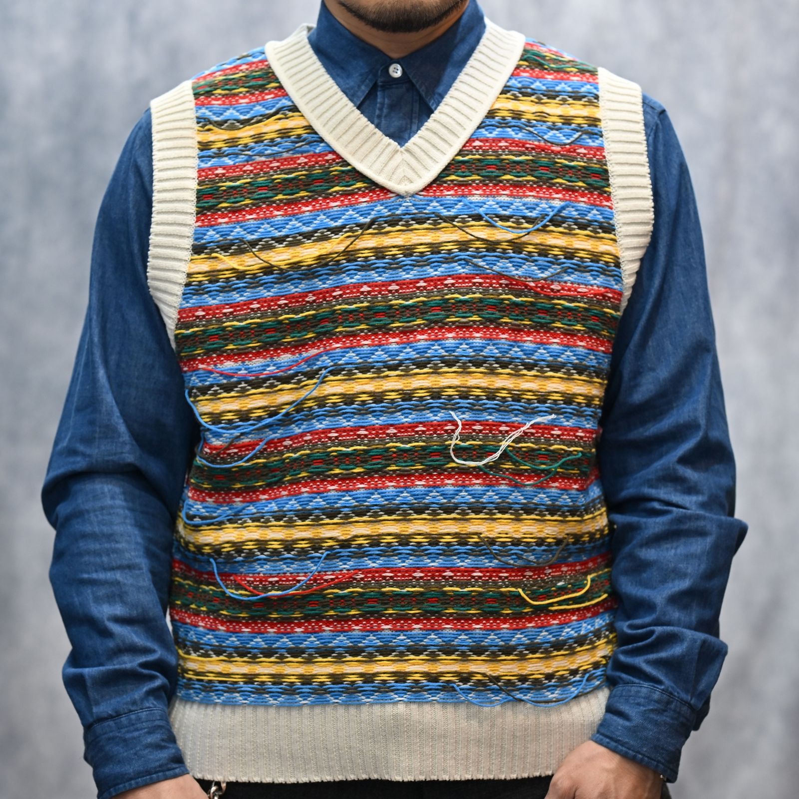 Inside-out Fair Isle Knit Vest （WPT）｜ニット ベスト｜2603-6002