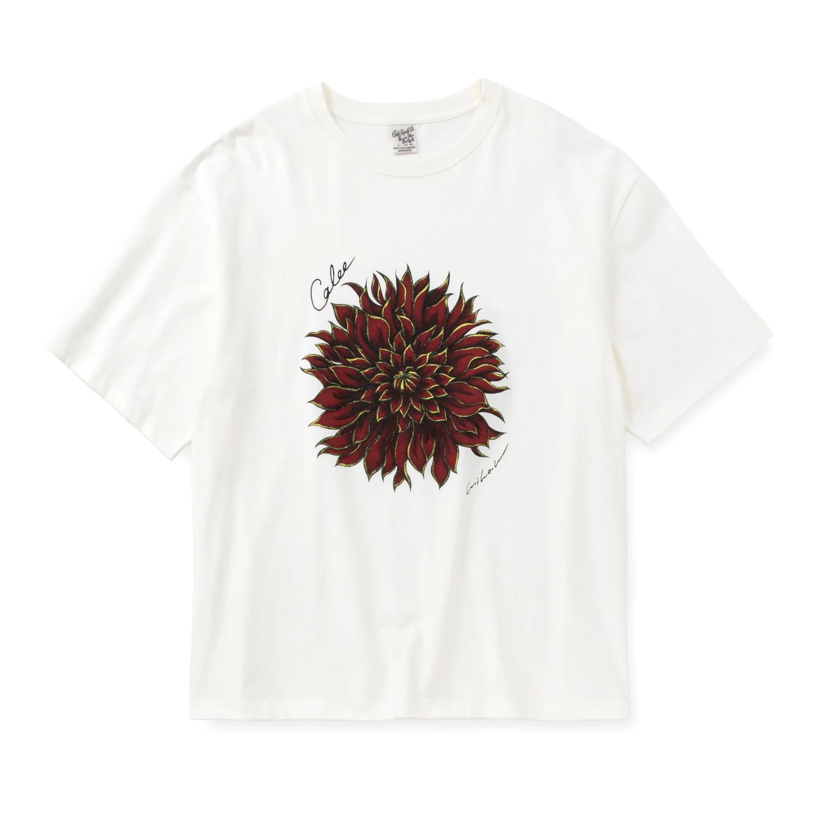 DAHLIA ART TEE ＜MIHO MURAKAMI DESIGN＞ (WHITE / RED)｜× 村上実帆 ダリア プリントTシャツ｜CL-26SS003MM