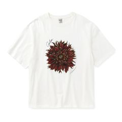 DAHLIA ART TEE ＜MIHO MURAKAMI DESIGN＞ (WHITE / RED)｜× 村上実帆 ダリア プリントTシャツ｜CL-26SS003MM