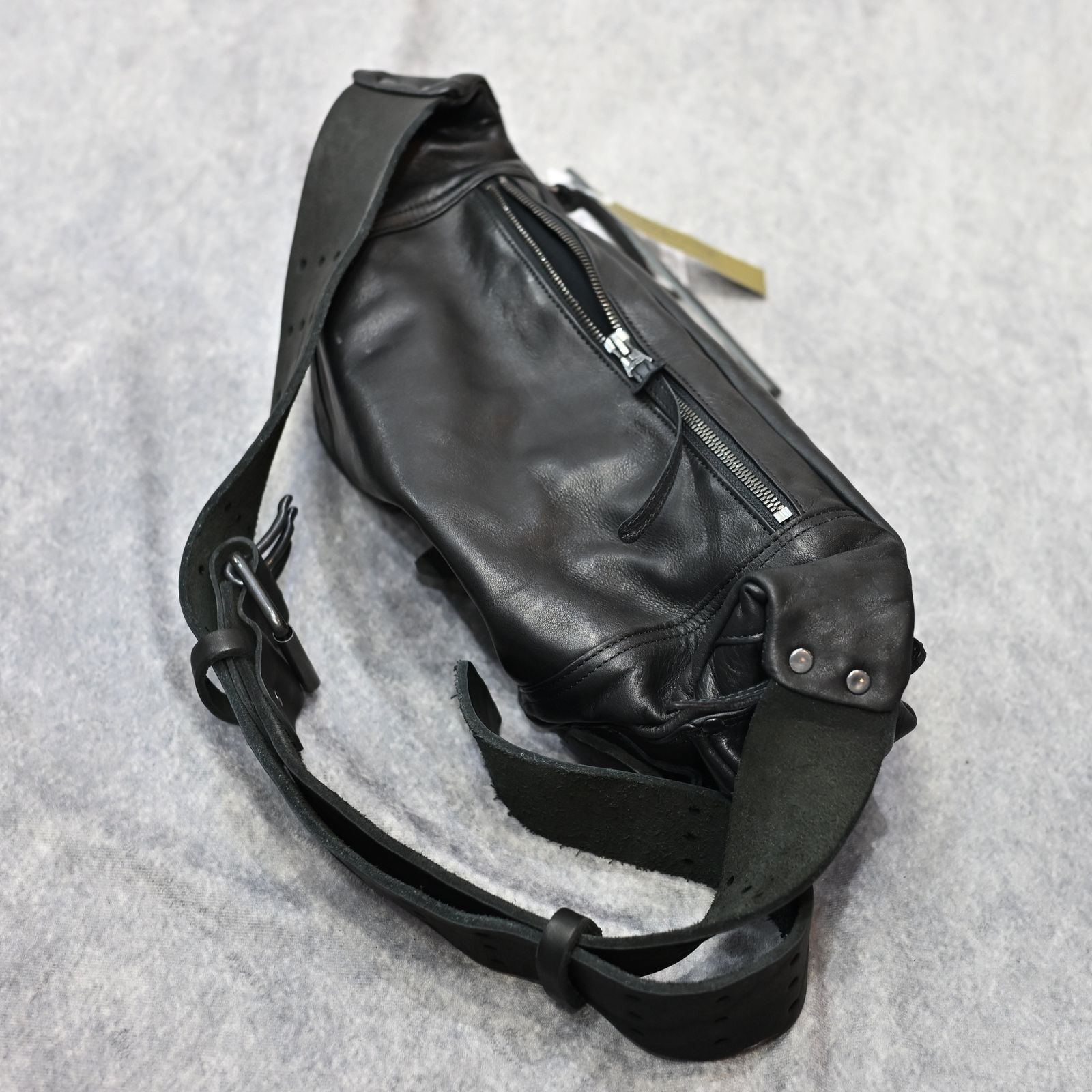 JPNショルダー + ステアレザー BAG （BLACK） / スリーピン ミリタリーバッグ （ブラック） HL-I056-777-1