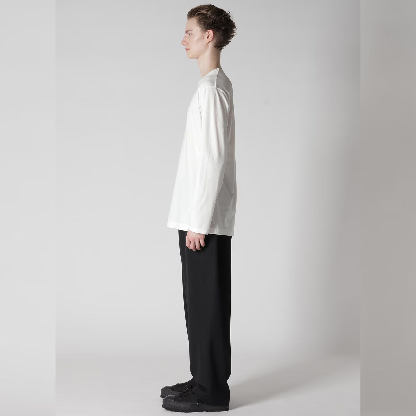 30/- COTTON SINGLE JERSEY ROUND NECK LONG SLEEVE （OFF WHITE） ロングスリーブ カットソー （オフホワイト）
