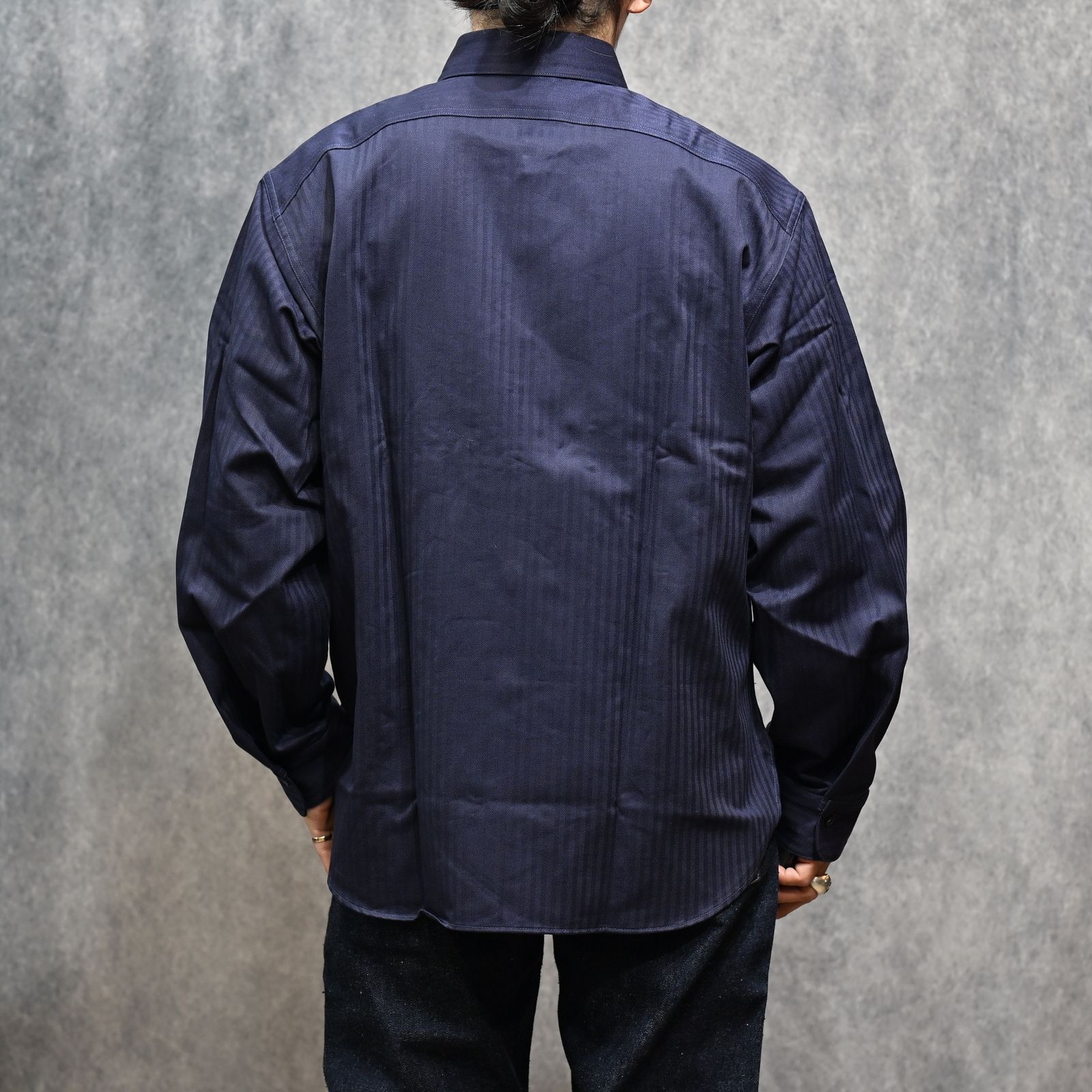 Y1944 HBT SHIRT （NAVY）｜ヘリンボーンシャツ （ネイビー）