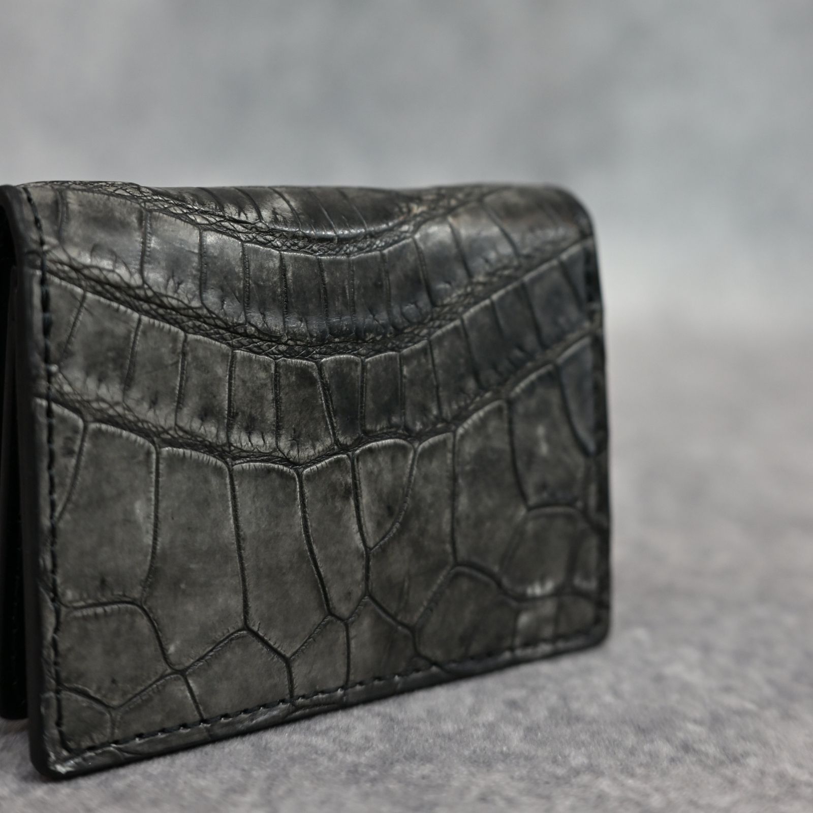 墨染クロコ 名刺入れ カードケース（SUMI）｜383-06