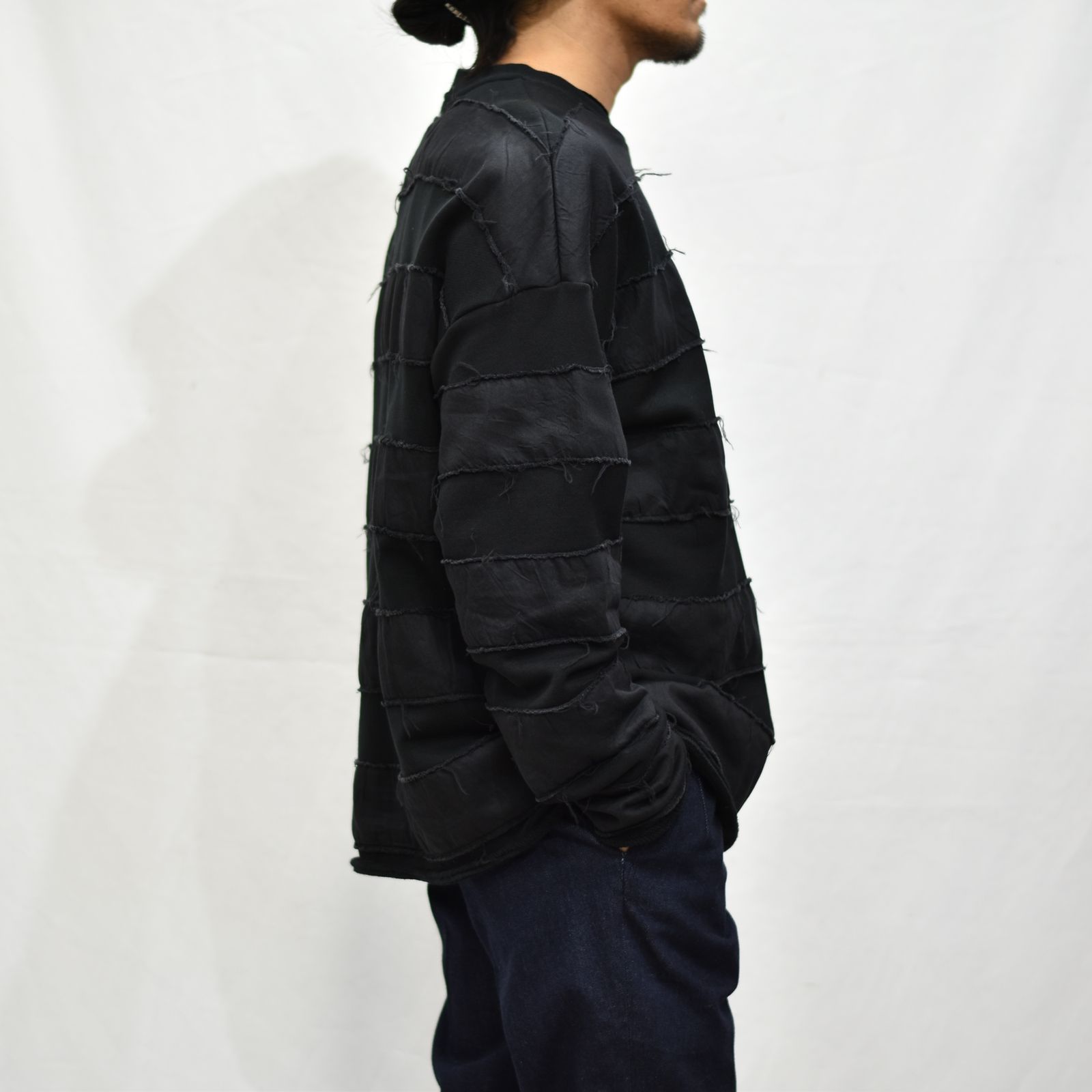 Bold Denim Border Crew neck Pullover