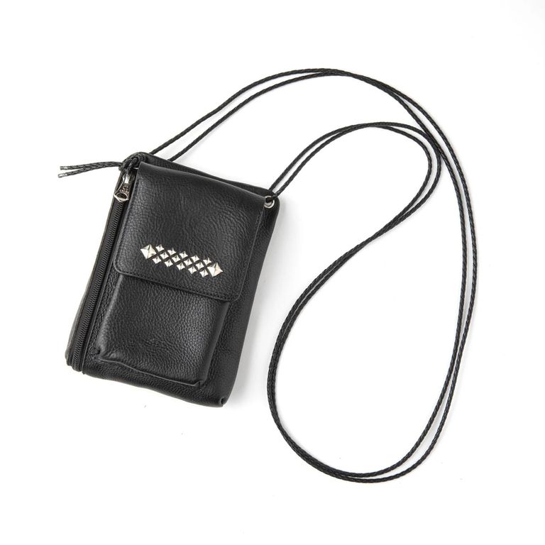 CALEE - STUDS LEATHER SHOULDER POUCH ＜TYPE B＞ (BLACK) / スタッズ 