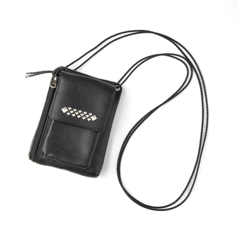 CALEE - STUDS LEATHER SHOULDER POUCH <TYPE B> (BLACK CALEE - STUDS LEATHER SHOULDER POUCH <TYPE B> (BLACK