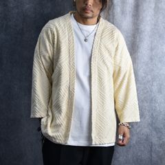 PILE JACQUARD 9 LENGTH CARDIGAN (IVORY) / パイル生地 ジャガード 9分袖 カーディガン