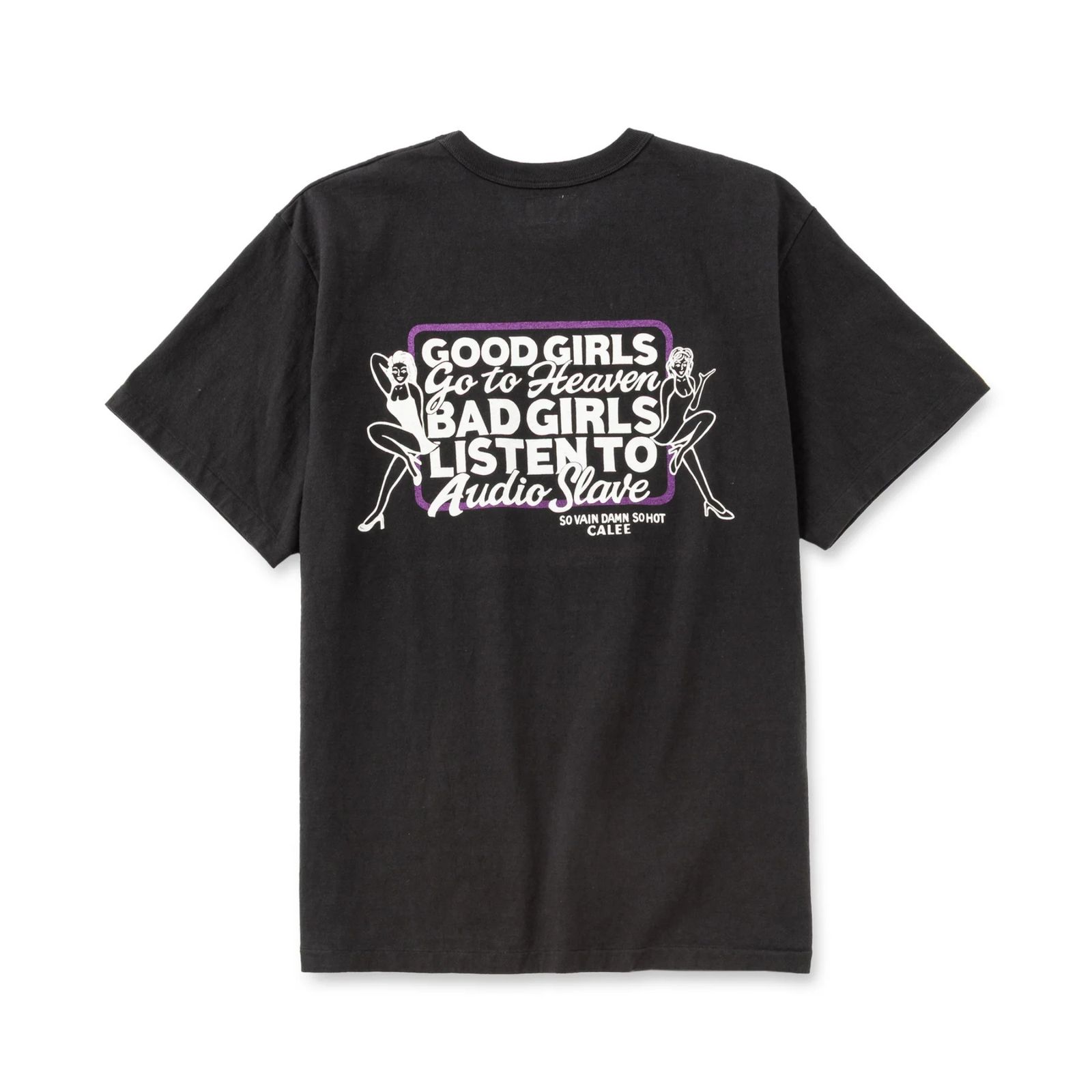 GARMENT DYE GIRLS LOGO POCKET TEE ＜NATURALLY PAINT DESIGN＞ (INK BLACK)｜ガール ロゴプリント ポケットTシャツ｜CL-26SS004NT