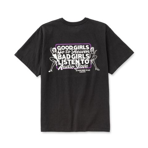 GARMENT DYE GIRLS LOGO POCKET TEE ＜NATURALLY PAINT DESIGN＞ (INK BLACK)｜ガール ロゴプリント ポケットTシャツ｜CL-26SS004NT