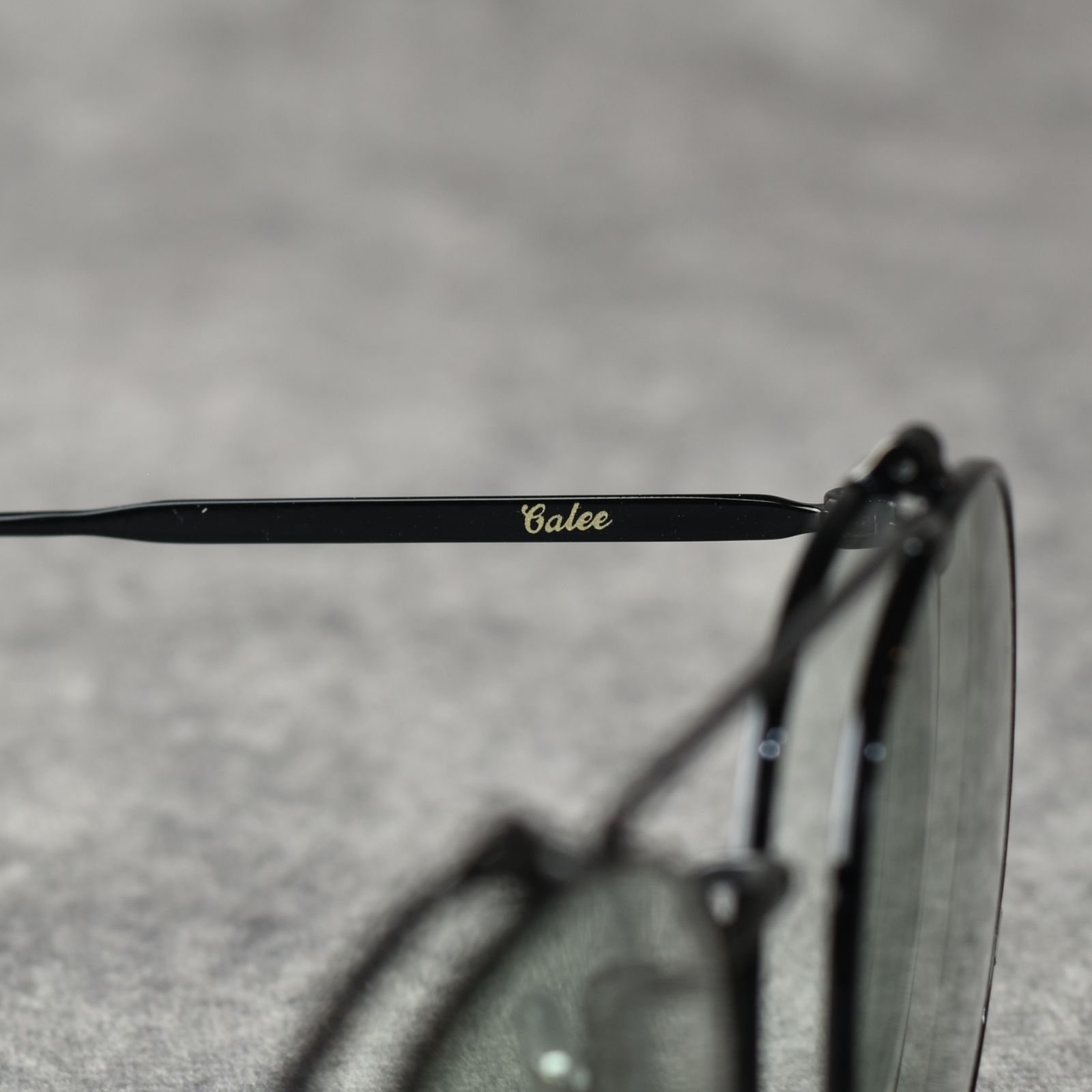 FLIP UP TYPE CIRCLE METAL GLASSES (BLACK/GREEN) / フリップアップタイプ サークルメタル サングラス