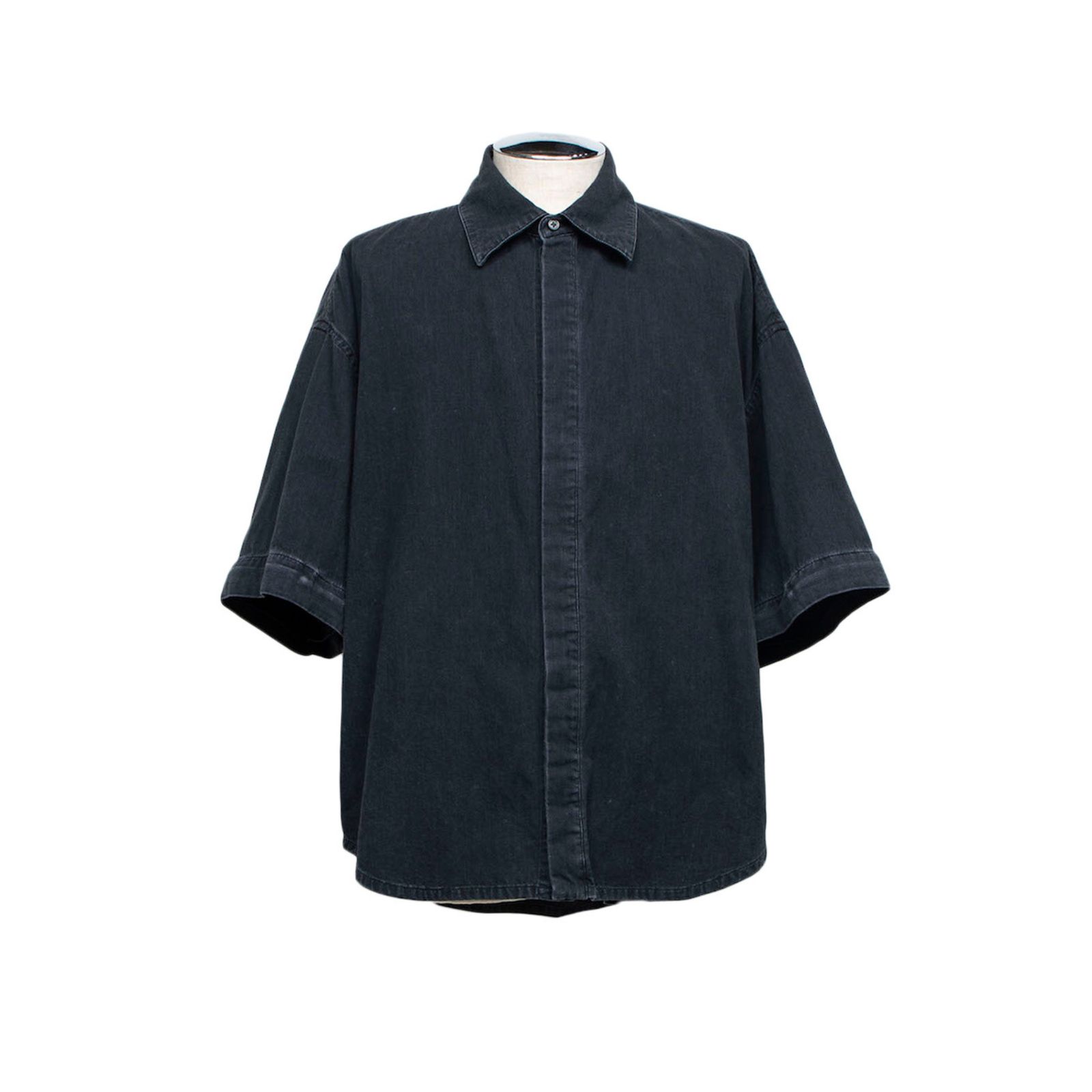 デタッチャブルスリーブホックカフスシャツ (BLACK WASHED)｜LB26SS-SH11-BWD