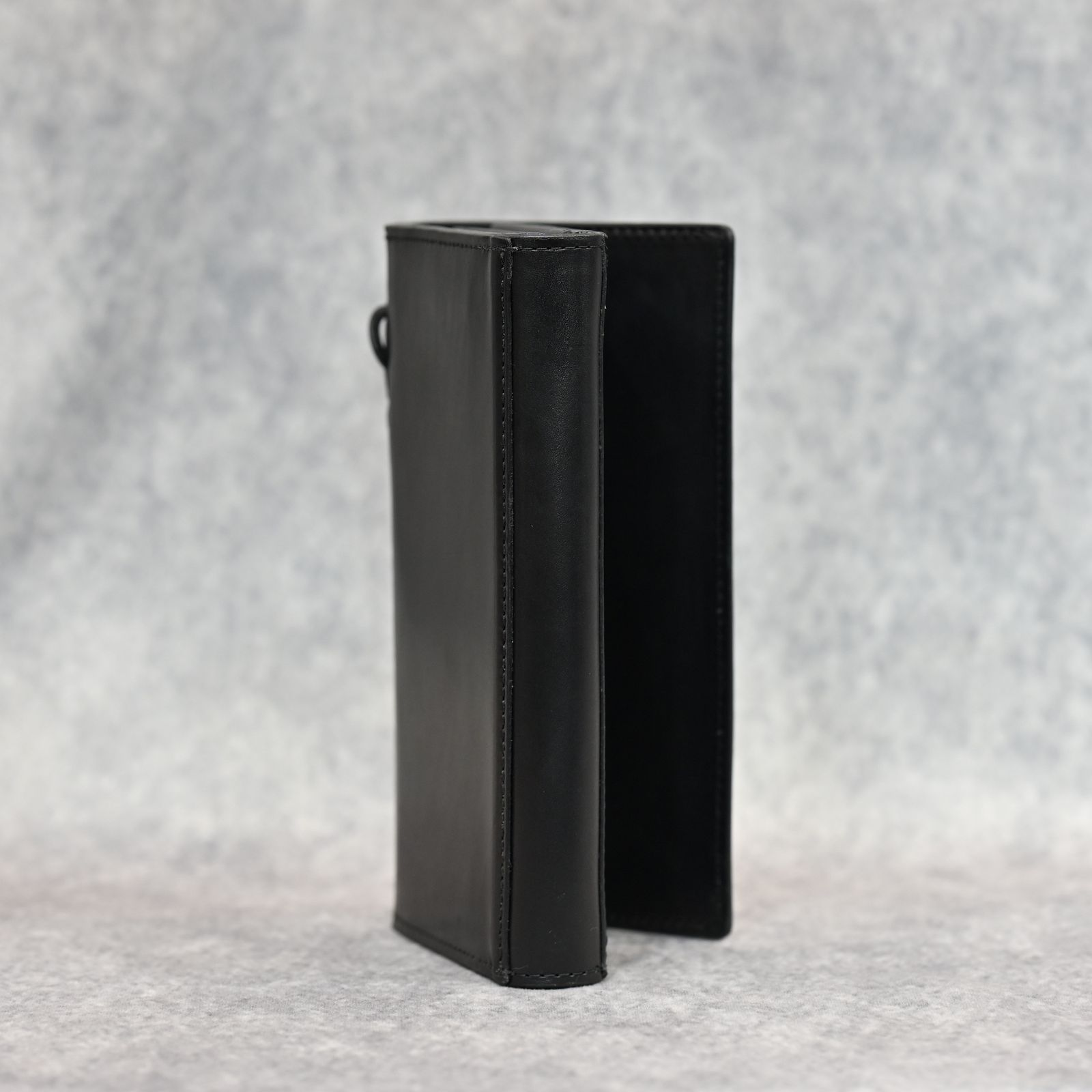 GUIDI CALF WHITE TANNING “Vitello Lucido” LONG WALLET （BLACK）｜カーフ 白鞣し 財布｜889-09