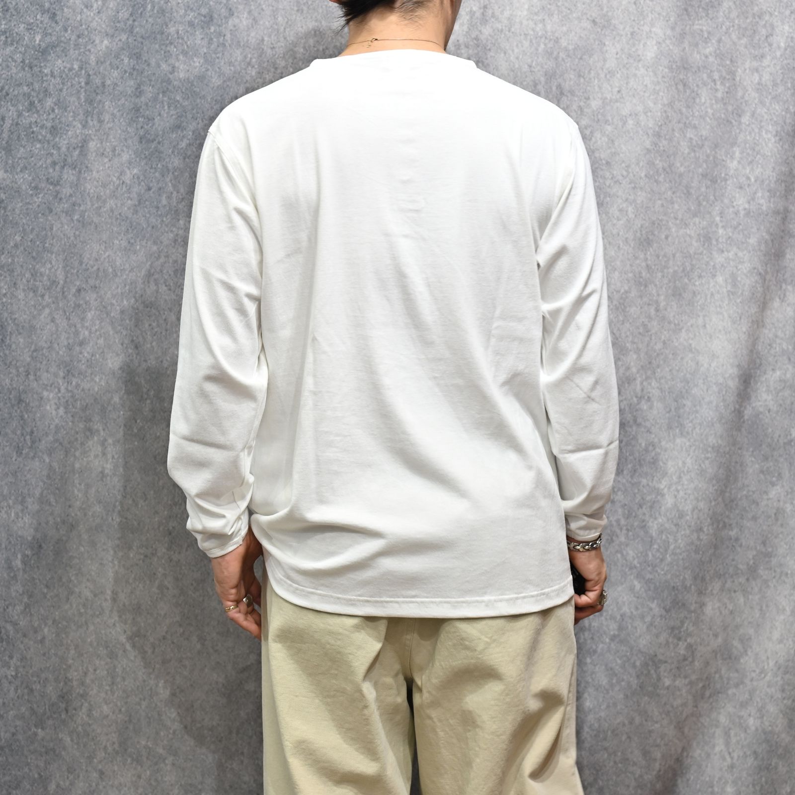 HENLEY NECK L/S TEE （WHITE）｜ ヘンリーネック ロングスリーブ （ホワイト） 602-261-15