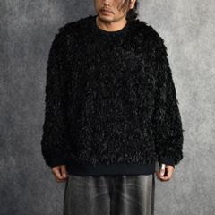 FEATHER KNIT CREWNECK SWEATER (BK) / シャギーニット クルーネック スウェット