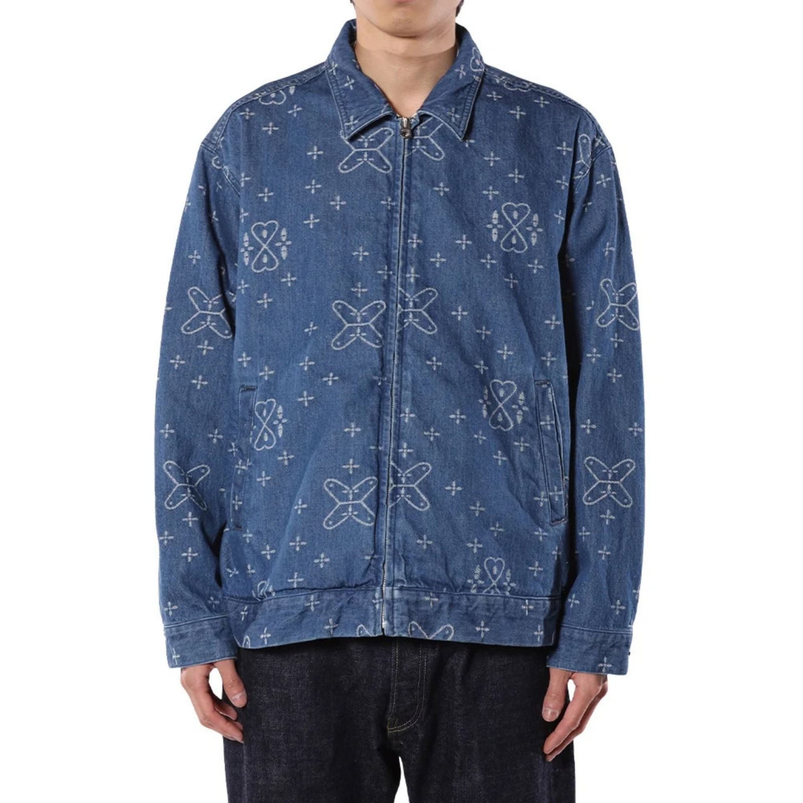 CROSS PATTERN JACQUARD DENIM SWINGTOP (INDIGO BLUE)｜クロス ジャガードデニム スイングトップ｜CL-26AWCRS001