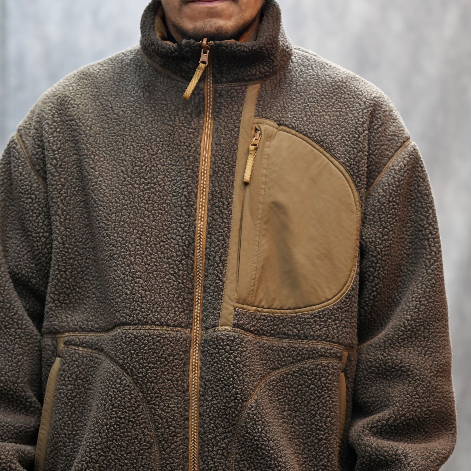 FLEECE LINER NYLON ZIP UP JACKET （BROWN）｜フリース リバーシブルジャケット （ブラウン） PC-022-3623-20