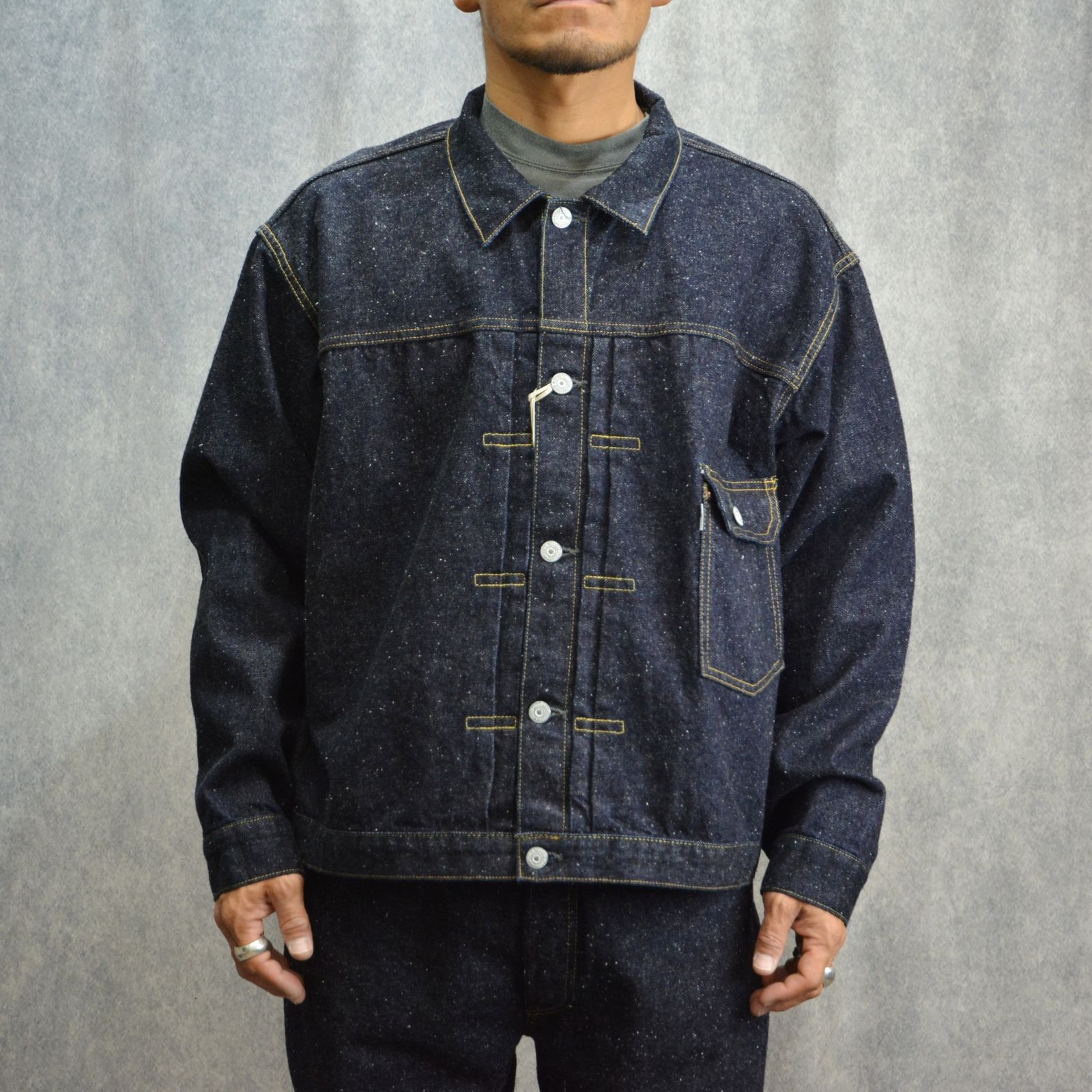 New Manual - #023 LV T-BACK DENIM JACKET BLEACH ONE-WASHED