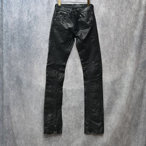 イタリーショルダー製品染め パンツ （BLACK）｜レザーパンツ 1254-08