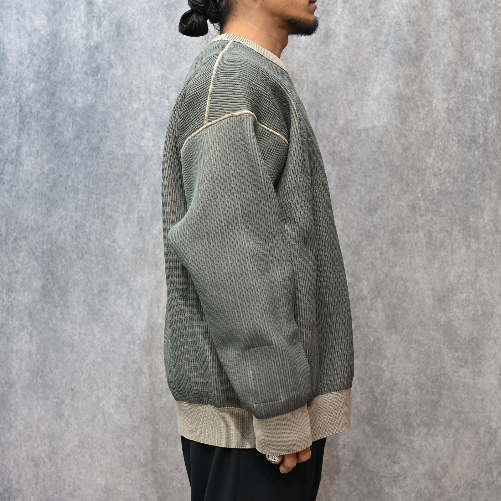 EXCHANGE SERVICE TOPS KNIT （BEIGE）｜リバーシブル ニット｜9252-KT02-016