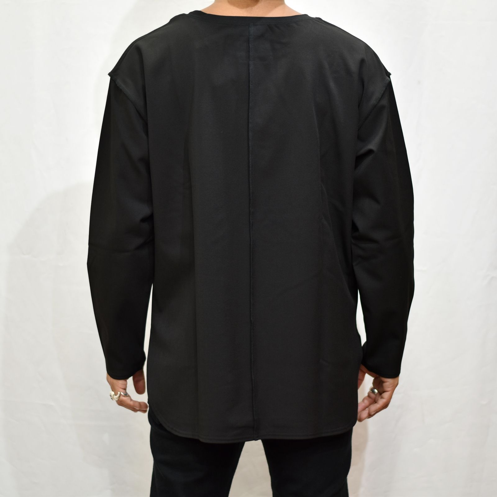 ポリエステルレーヨンアクリル ストレッチ カットソー （BLACK）