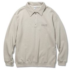CALEE LOGO EMBROIDERY HALF ZIP SWEAT (IVORY) / ハーフジップ スウェット