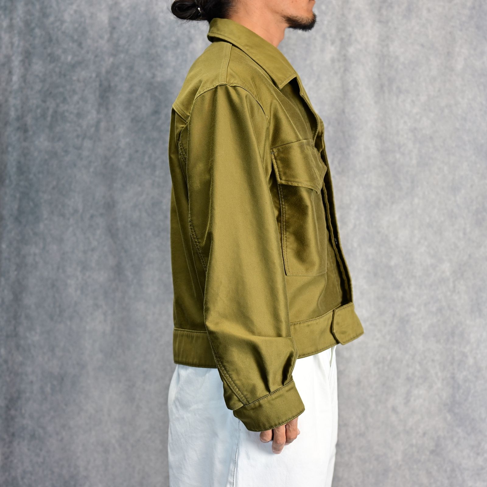 Moleskin Military Short JKT （KHA） / モールスキン ショート ジャケット  （カーキ）