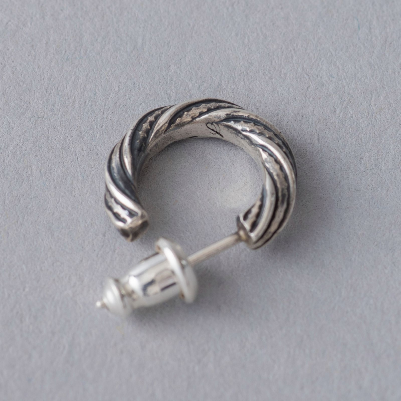 Silver925 Twist Earring "BARREL" (SILVER) / ツイスト ピアス