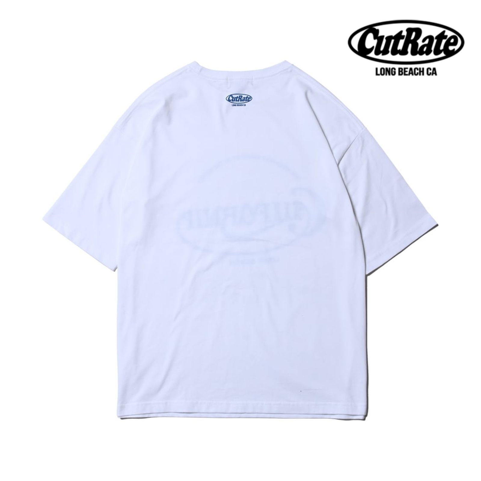 CUTRATE CALIF LOGO DROP SHOULDER S/S -T-SHIRT (WHITE) / ドロップショルダー プリントTシャツ