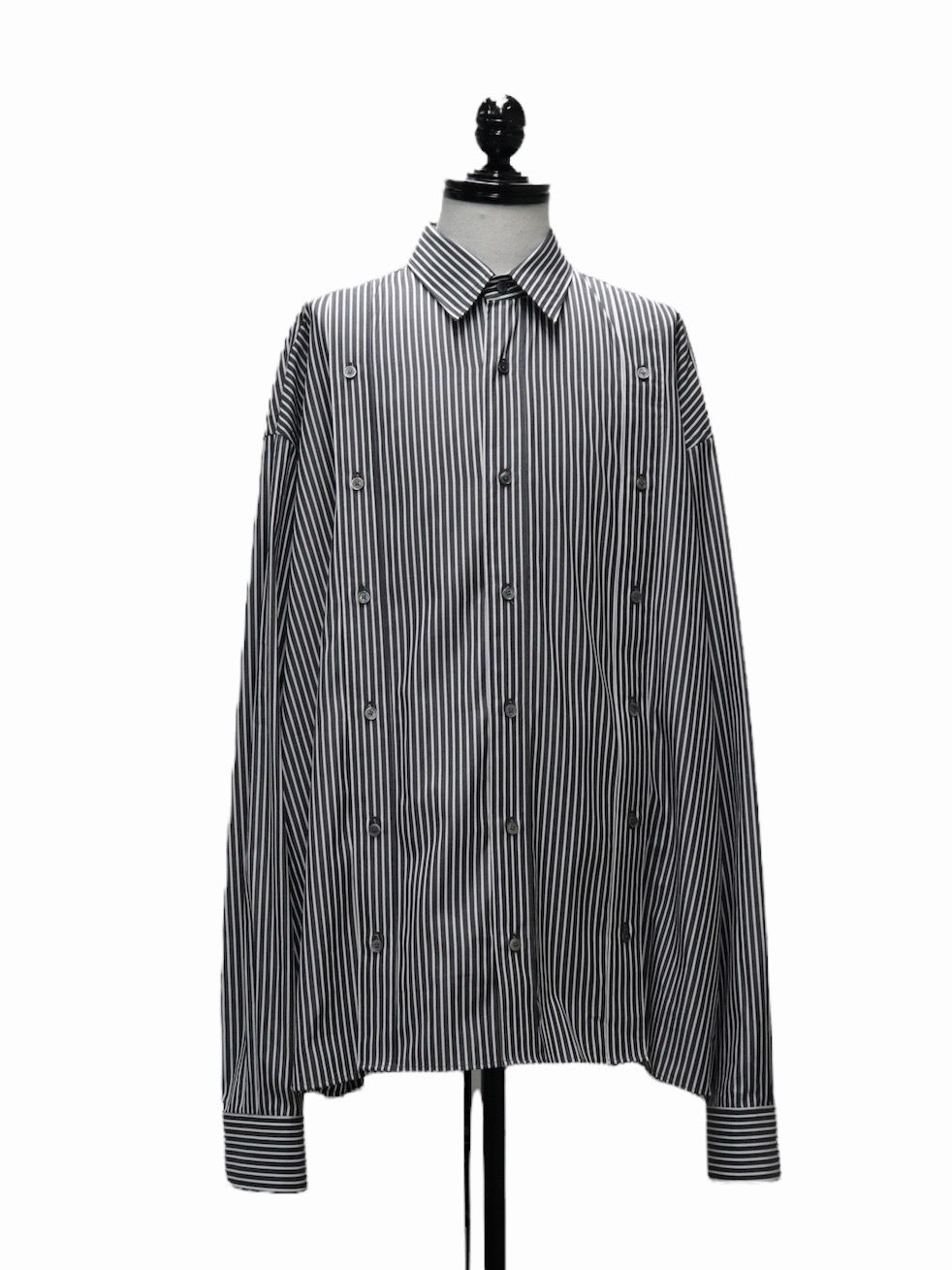 JOHNLAWRENCESULLIVAN - Stripe broadcloth oversized plackets shirt ...