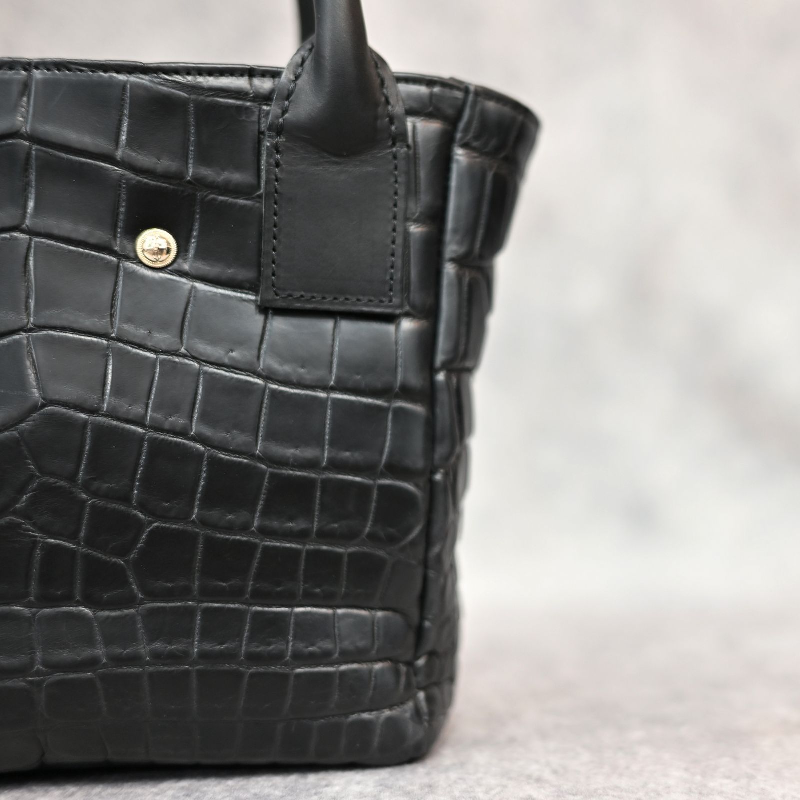 The Line クロコダイル ミニ トートバッグ （BLK / ブラック） T-278