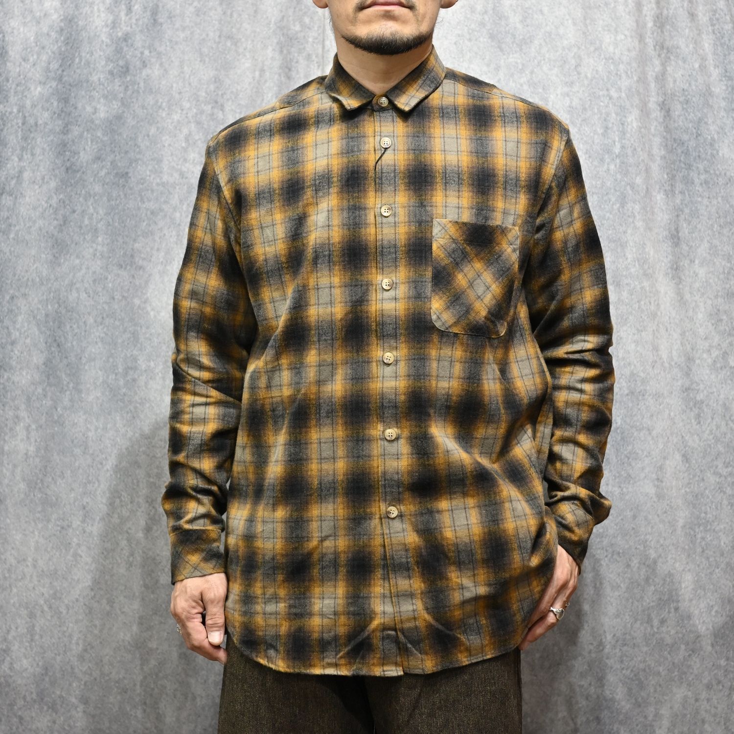 コットンシャギー チェックシャツ （BROWN / ブラウン） / 2230-01