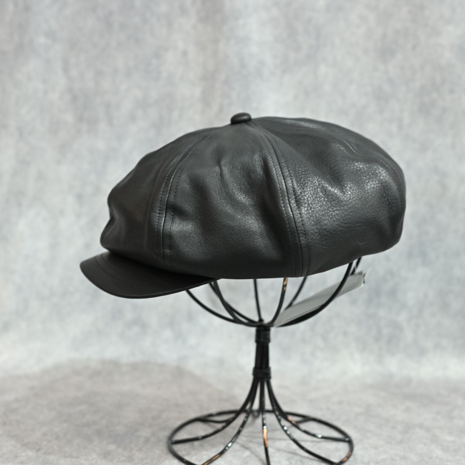 × ISAMU KATAYAMA BACKLASH｜FURNITURE LEATHER CASQUETTE （BLACK）｜ファニチャーレザー キャスケット｜HW-H15-786