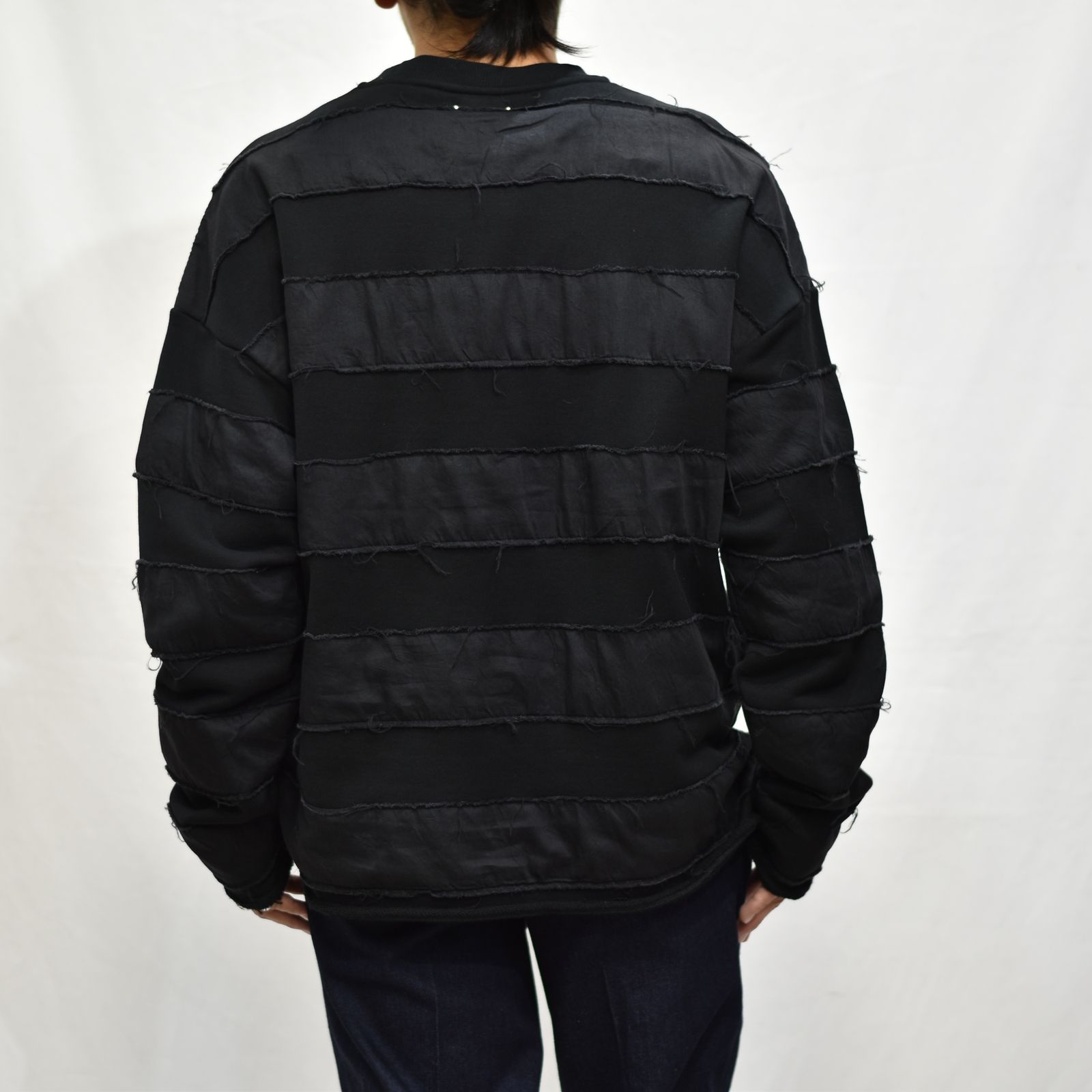 MINEDENIM Bold Denim Border Crew neck