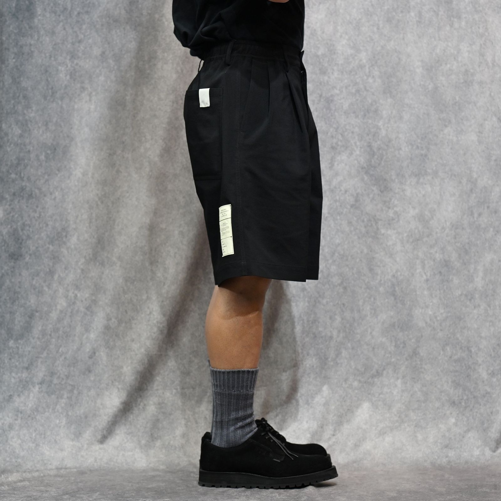 TUCK HALF PANTS （BLACK / ブラック）｜タック ハーフパンツ｜9261-CP54-002